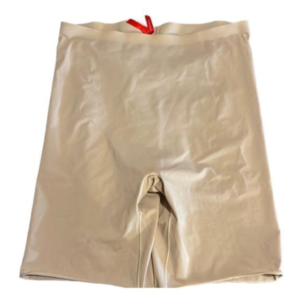 Spanx Beige High Waisted Bike Shorts Shapewear Size Large EUC #6233